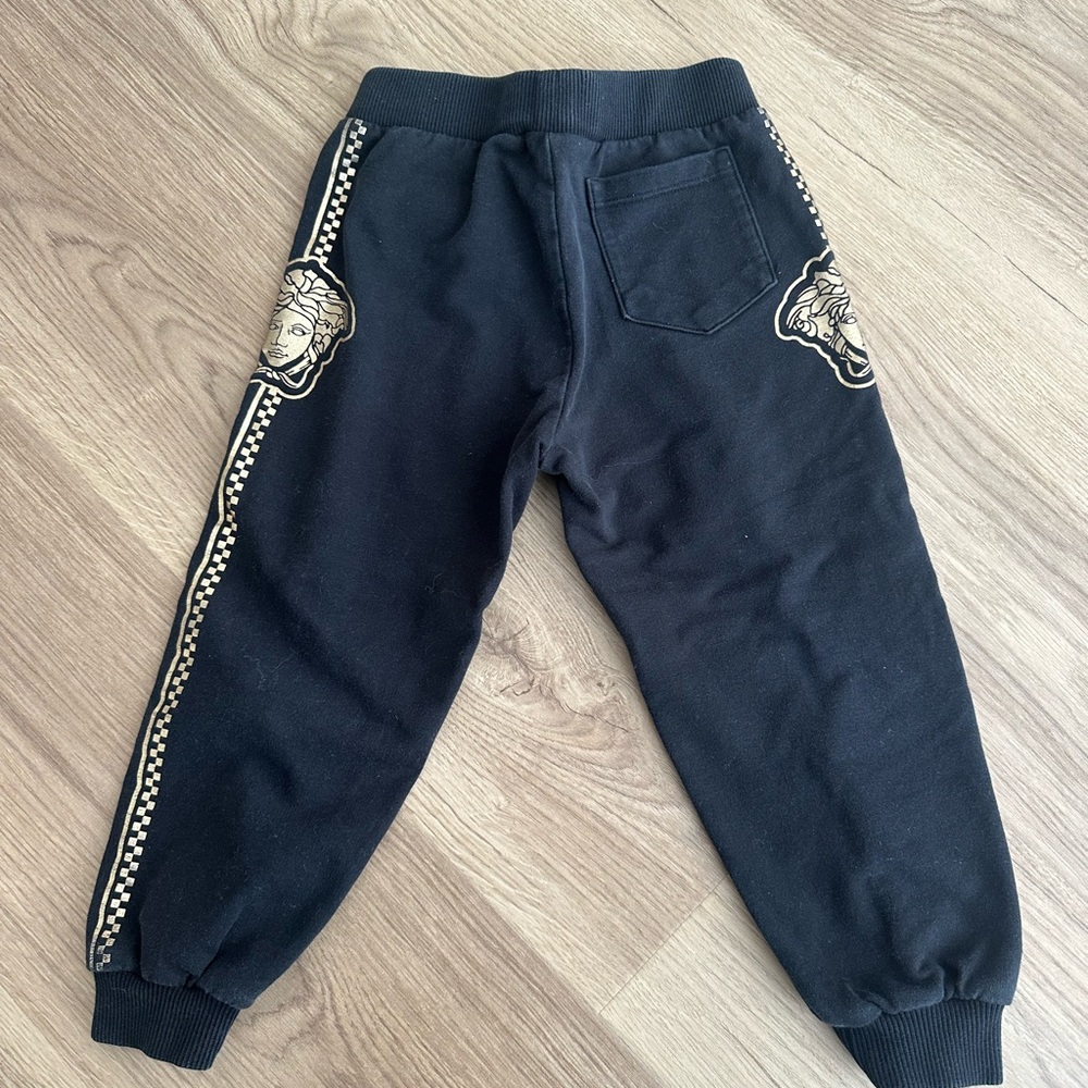 Versace Black Sweatpants with Decorative Side Pattern
